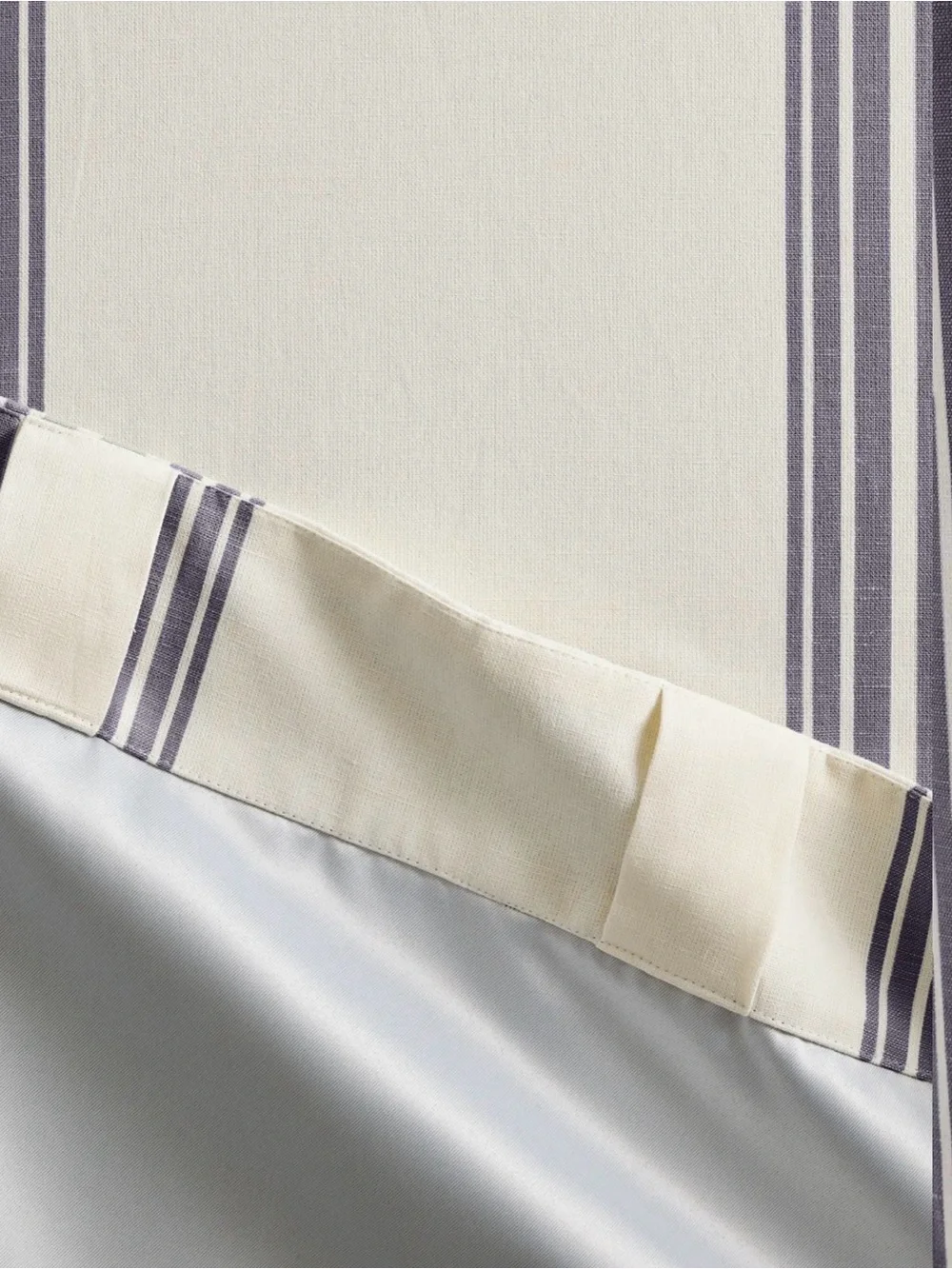 Coastal Stripe Linen Cotton Curtain - Single Panel 48 X 84 NWOT
